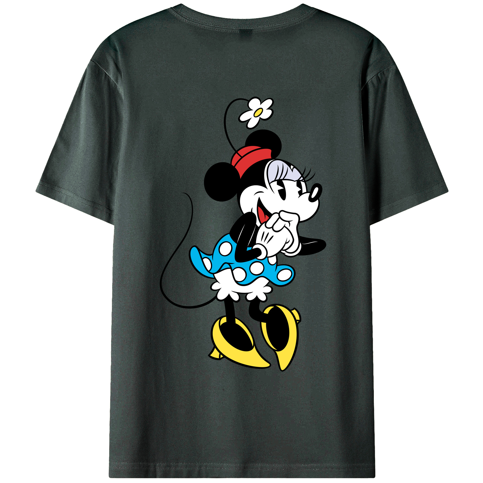 ミッキーマウス Mickey Mouse 綿100％ メンズ半袖Tシャツ（バックプリント） 通気性